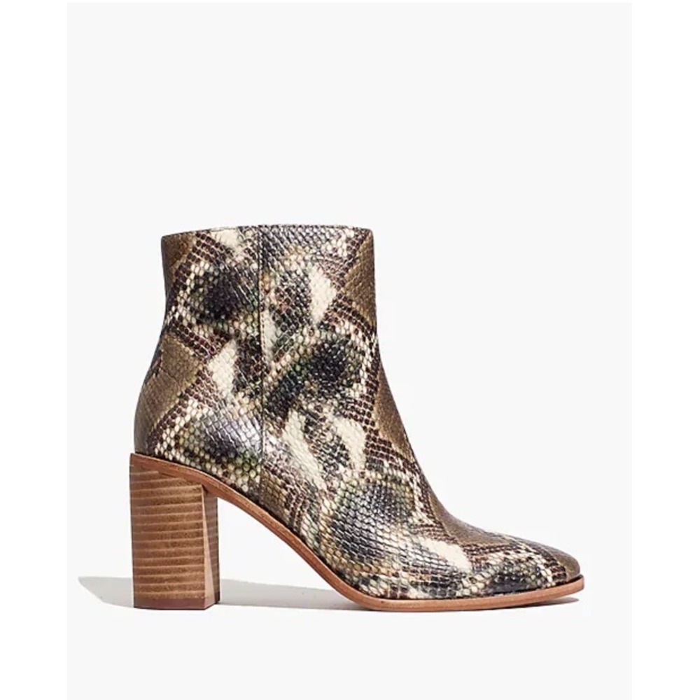 Madewell The Rosie Moonstone Multi Ankle Boots In Snake Embossed Leather 5.5